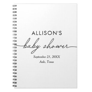 Minimalist Black and White Baby Shower Guest Book