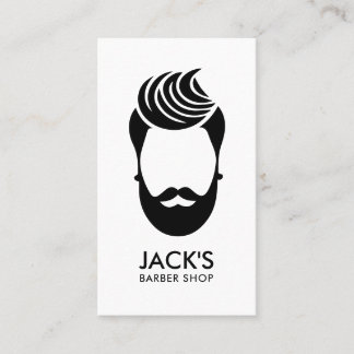 Minimalist Black and White Barbershop Business Card