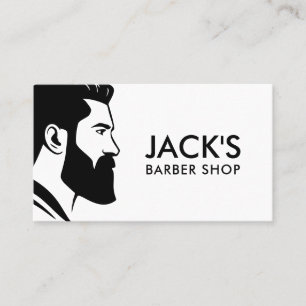 Minimalist Black and White Barbershop Business Card