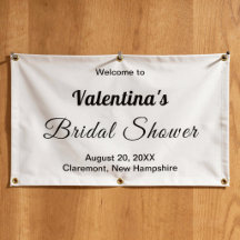 Minimalist Black and White Bridal Shower Banner
