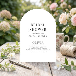 Minimalist Black and White Bridal Shower Invitation
