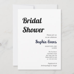 Minimalist Black and White Bridal Shower Invitation
