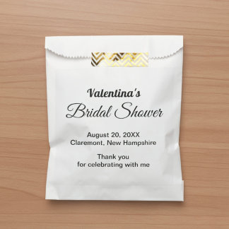 Minimalist Black and White Bridal Shower Paper Favour Bags