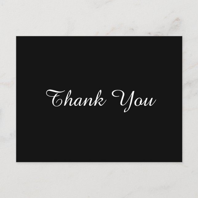 Minimalist Black and White Business Thank You Postcard (Front)