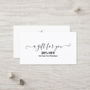 Minimalist Black And White Candle Discount Card