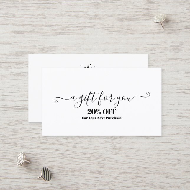 Minimalist Black And White Candle Discount Card (Front/Back In Situ)