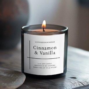 Minimalist Black and White Candle Product Label