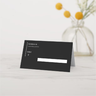 Minimalist Black and White Classic  Wedding  Place Card