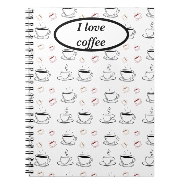 Minimalist Black and White Coffee Mug Notebook (Front)