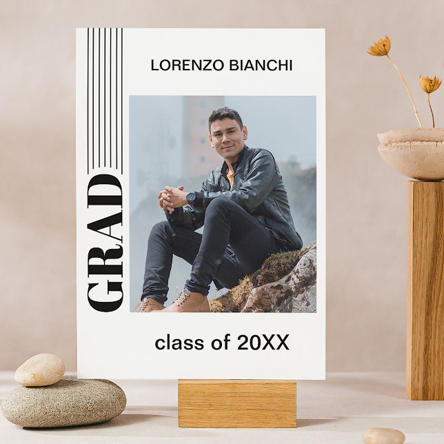 Minimalist Black And White Congrats Graduation Announcement (Creator Uploaded)