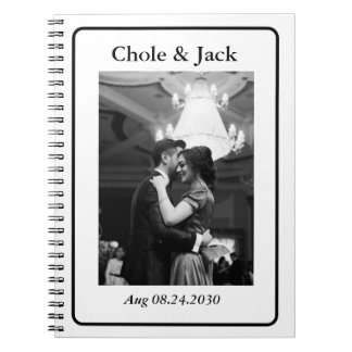Minimalist Black and white Couple Photo  Notebook