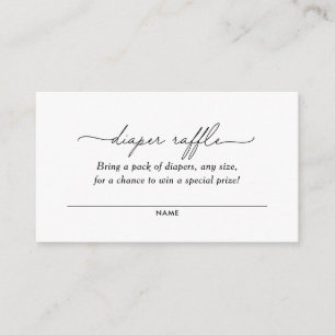 Minimalist Black and White Diaper Raffle Ticket Enclosure Card