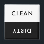 Minimalist Black and White Dishwasher Clean Dirty  Magnet<br><div class="desc">Modern minimalist black and white dishwasher clean or dirty magnet for indicating dishes in home kitchen.</div>