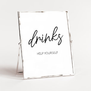 Minimalist Black and White Drinks Poster