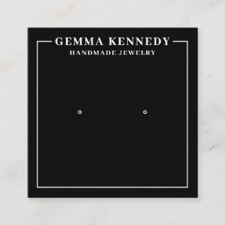 Minimalist Black and White Earring Display Card