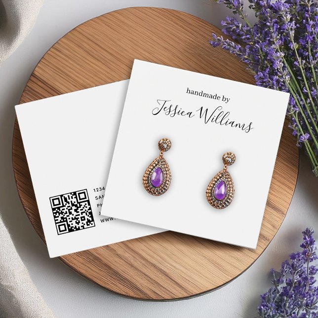 Minimalist Black and White Earring Display Card (Creator Uploaded)