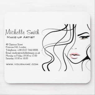 Minimalist Black and White Elegant Feminine Makeup Mouse Mat