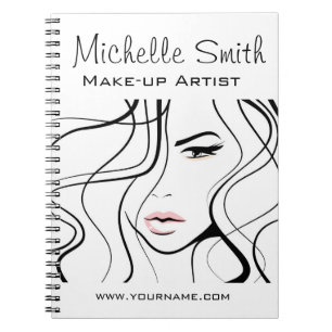 Minimalist Black and White Elegant Feminine Makeup Notebook