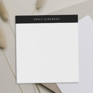 Minimalist Black and White Elegant Monogram Notepad