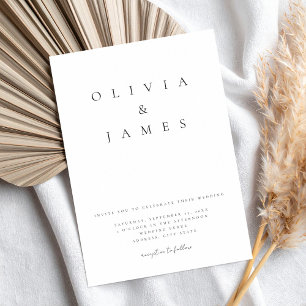 Minimalist Black and White Elegant Wedding Invitation