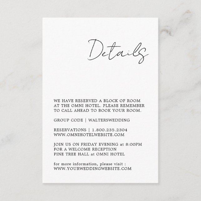 Minimalist Black and White Enclosure Card (Front)