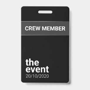Minimalist Black and White Event ID Badge