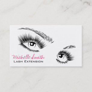 Minimalist Black and White Eyelashes Chic Makeup Business Card