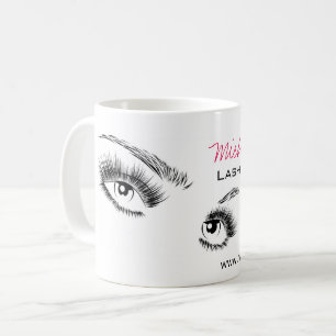 Minimalist Black and White Eyelashes Chic Makeup Coffee Mug