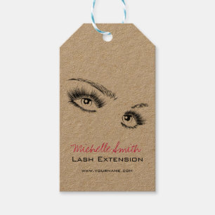 Minimalist Black and White Eyelashes Chic Makeup Gift Tags