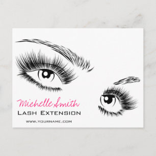Minimalist Black and White Eyelashes Chic Makeup Postcard