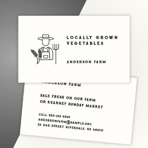 Minimalist Black and White Farmers Market Business Card