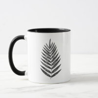 Minimalist Black and White Fern Drawing