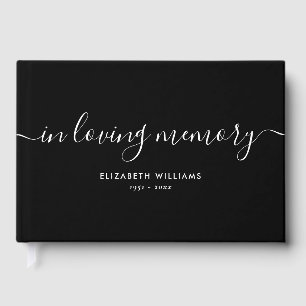 Minimalist Black and White Funeral Guest Book