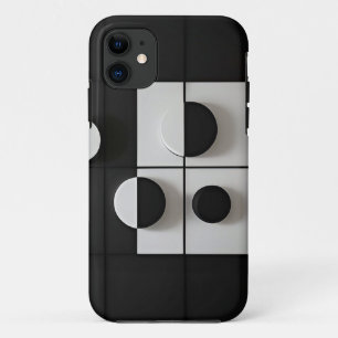 Minimalist Black and White Geometric Abstract Art iPhone 11 Case