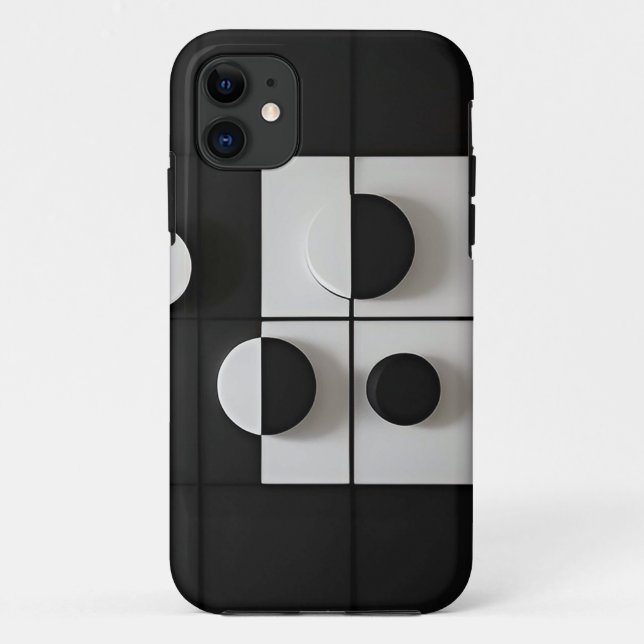 Minimalist Black and White Geometric Abstract Art Case-Mate iPhone Case (Back)