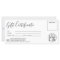 Minimalist black and white gift certificate logo
