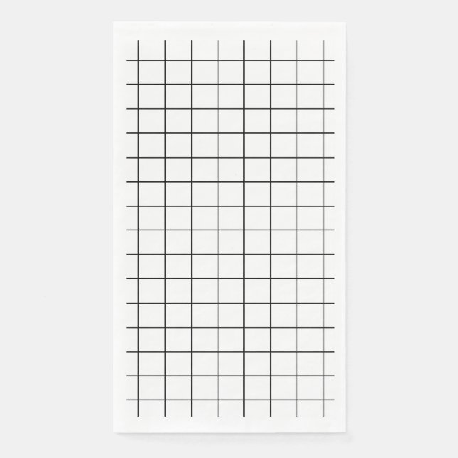 Minimalist Black And White Grid Napkin (Front)