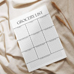 Minimalist Black and White Grocery List Notepad<br><div class="desc">Keep your shopping organised with this minimalist black and white grocery list notepad. Perfect for a sleek,  modern approach to your grocery planning.</div>