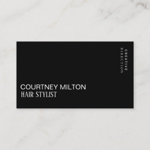 Minimalist Black and White Hair Stylist Business  Card
