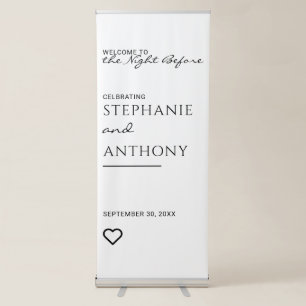 Minimalist Black And White Heart Modern Rehearsal Retractable Banner