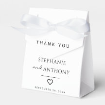 Minimalist Black And White Heart Modern Wedding