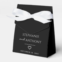 Minimalist Black And White Heart Modern Wedding
