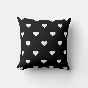 Minimalist Black and White Heart Pattern  Cushion