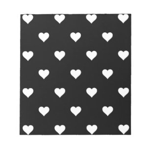 Minimalist Black and White Heart Pattern Notepad