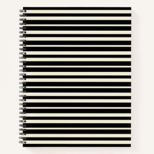 Minimalist Black and White Horizontal Striped Notebook