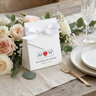 Minimalist Black and White Large Tent Favour Box