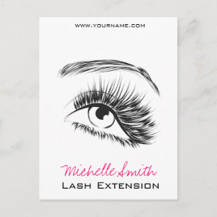 Minimalist Black and White Lash Extension Makeup Postcard