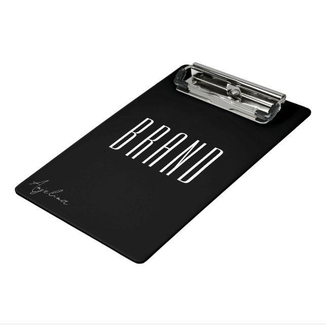 Minimalist black and white modern EMPIRE font Mini Clipboard (Angled3)