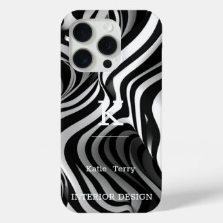 Minimalist Black and White Modern Monogram Case-Ma iPhone 15 Pro Case