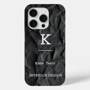 Minimalist Black and White Modern Monogram Case-Ma iPhone 15 Pro Case